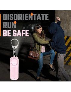 Llave de Alarma Personal WETEN Rosa 130 dB con Luz LED 2