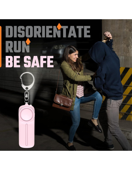 Llave de Alarma Personal WETEN Rosa 130 dB con Luz LED