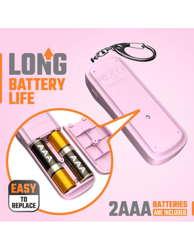 Llave de Alarma Personal WETEN Rosa 130 dB con Luz LED