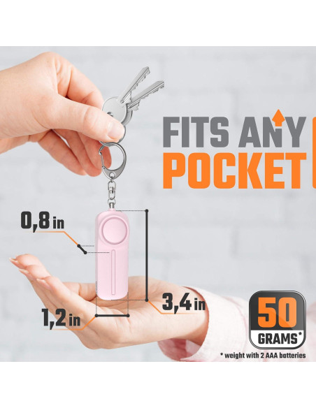 Llave de Alarma Personal WETEN Rosa 130 dB con Luz LED