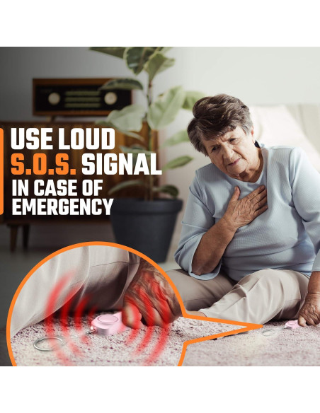 Llave de Alarma Personal WETEN Rosa 130 dB con Luz LED