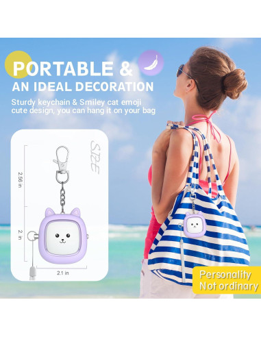 Alarma Personal VIGOROAD PA11 130 dB con Luz LED Púrpura