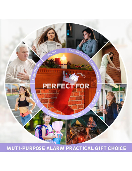 Alarma Personal VIGOROAD PA11 130 dB con Luz LED Púrpura