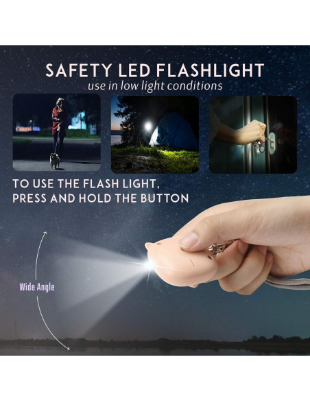 Alarma Personal VIGOROAD 130 dB con Luz LED - 2 Piezas