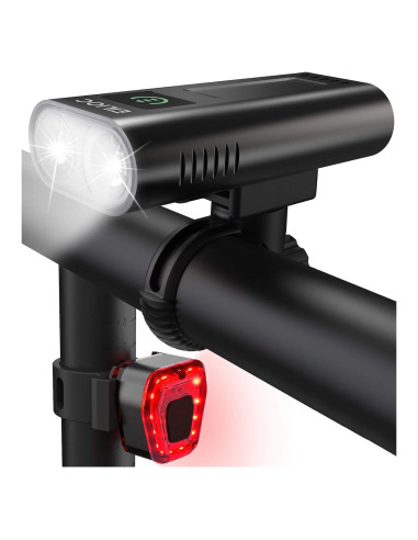 Faro y Luz Trasera para Bicicleta EILIOC 6400mAh 1200 Lúmenes