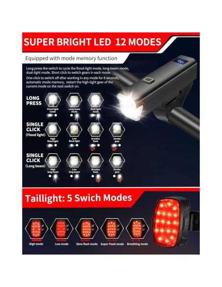 Faro de Bicicleta DARKBEAM 6000LM Recargable USB-C IPX5