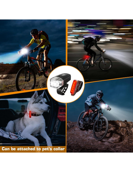 Luces Recargables para Bicicleta EverBrite - Delantera y Trasera, 9 Modos, Impermeables