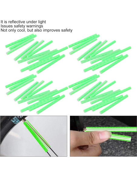 48 Clips Reflectores de Radios Lybunair para Bicicletas