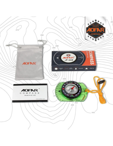 Brújula AOFAR AF-362 Profesional para Senderismo y Camping