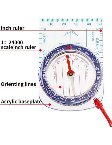 Brújulas de Orientación BBTO 9 Piezas para Senderismo