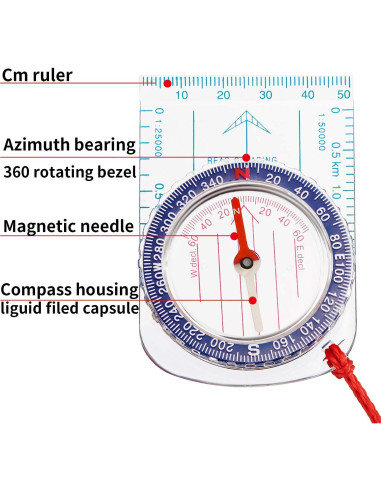 Brújulas de Orientación BBTO 9 Piezas para Senderismo