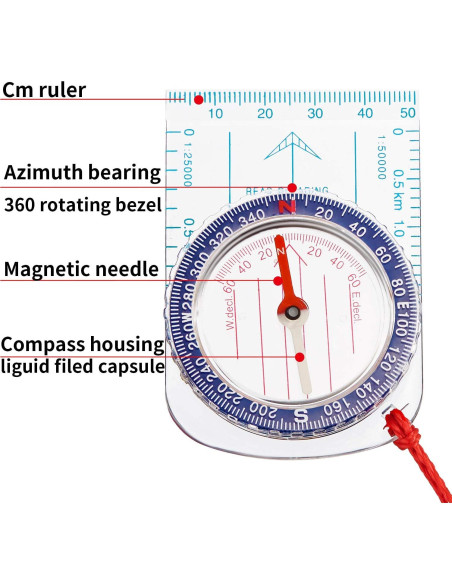 Brújulas de Orientación BBTO 9 Piezas para Senderismo