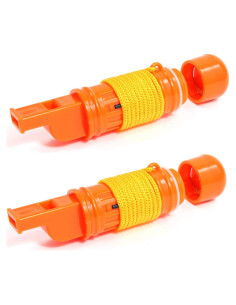 Silbato de Supervivencia 5-en-1 SE Naranja 11.4 cm - 2-Pack