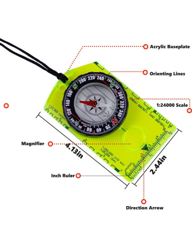 Brújula de Supervivencia Abvsdu - 2 Piezas para Senderismo