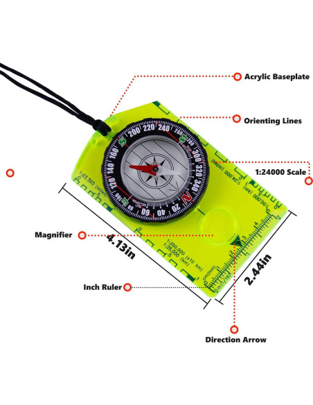 Brújula de Supervivencia Abvsdu - 2 Piezas para Senderismo