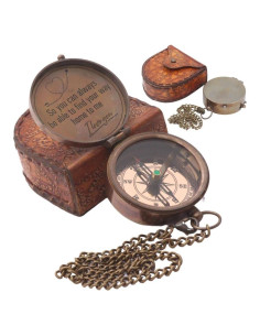 Brújula de Latón Grabada Roorkee 5.08cm - Regalo Personalizado