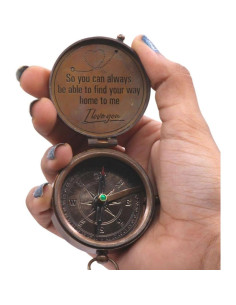 Brújula de Latón Grabada Roorkee 5.08cm - Regalo Personalizado 2