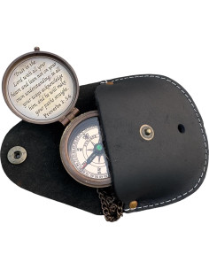 Compás de Bronce A S Handicrafts con Funda de Cuero 6.35cm 2