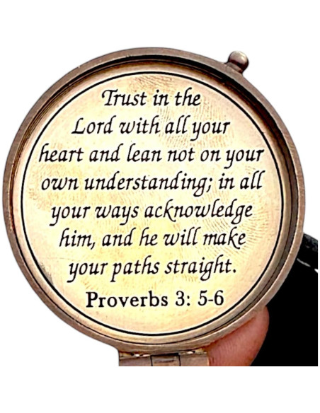 Compás de Bronce A S Handicrafts con Funda de Cuero 6.35cm