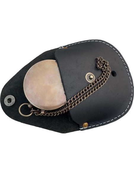 Compás de Bronce A S Handicrafts con Funda de Cuero 6.35cm