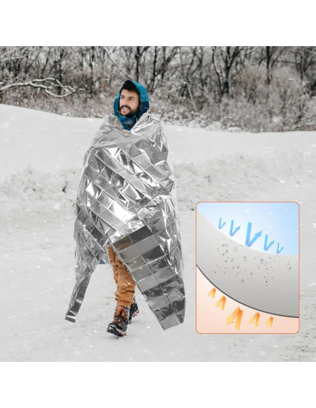 Paquete de 6 mantas de emergencia Mylar WLEAD 132x213cm Paquete de 6 mantas de emergencia Mylar WLEAD 132x213cm