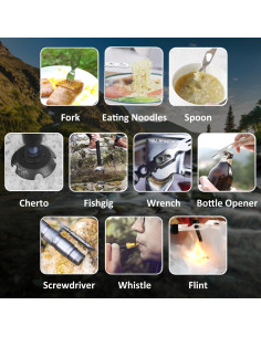 Bastón de Caminata Táctico Yolid 130cm Ligero 6-en-1 2