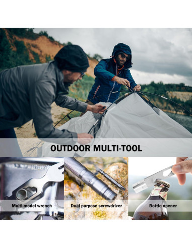 Bastón de Caminata Táctico Yolid 130cm Ligero 6-en-1