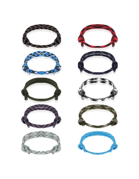 10 Pulseras Trenzadas Ymapinc Coloridas Ajustables para Hombres