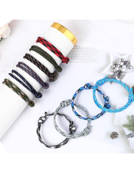 10 Pulseras Trenzadas Ymapinc Coloridas Ajustables para Hombres