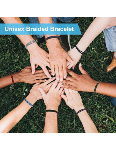 10 Pulseras Trenzadas Ymapinc Coloridas Ajustables para Hombres