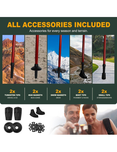 Bastones de Trekking Plegables WHDZHSHD Aluminio 130 cm 2 Pcs