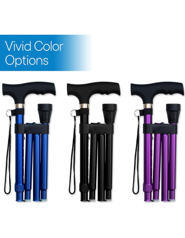 Bastón Plegable RMS Ajustable 86-97 cm Aluminio Negro