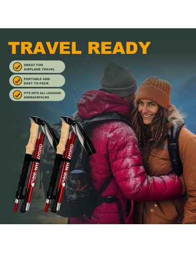 Bastones de Trekking Plegables WHDZHSHD Aluminio 130 cm 2 Pcs