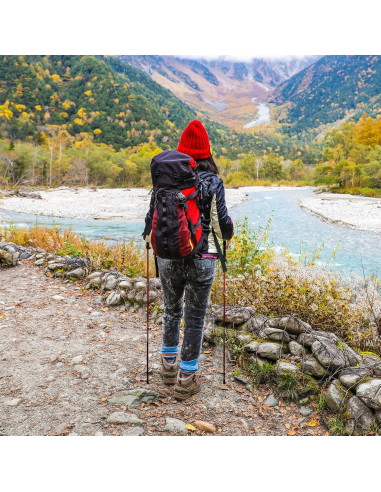 Bastones de Trekking Plegables WHDZHSHD Aluminio 130 cm 2 Pcs