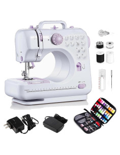 Máquina de Coser Compacta Qvnie con 12 Puntadas y Kit