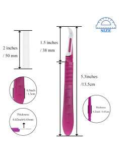 Desgarrador de Costura HAHIYO Rosa Ergonómico 2 Piezas 13.5 cm 2