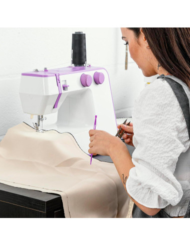 2 Agujas de Coser de Plástico Moradas con Bolsa de Almacenamiento