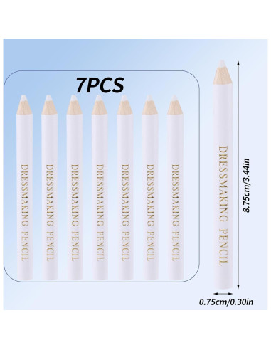 BOXOB 7 Lápices de Marcado de Tela Solubles en Agua 22.23cm