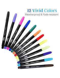 Marcadores de Tela Permanentes Mr. Pen - Paquete de 12 Colores 2