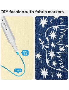 ARTISTRO 24 Marcadores de Tela Permanentes Punta Fina 1mm 2