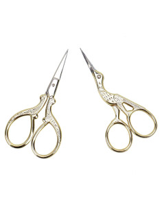 Tijeras de Bordado AQUEENLY 2 Pcs Acero Inoxidable Dorado 10 cm