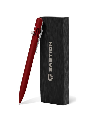 Bolígrafo BASTION Slim de Lujo Aluminio Rojo Punta Fina