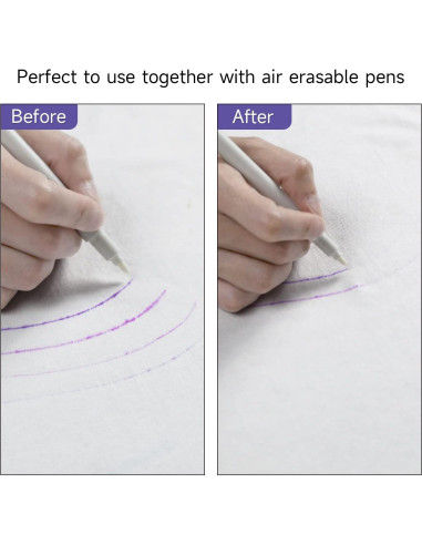 Bolígrafo Borrable por Aire Kearing - 5 Unidades (2 Rosa, 2 Violeta, 1 Borrador)