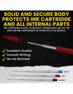 Bolígrafo BASTION Slim de Lujo Aluminio Rojo Punta Fina 2