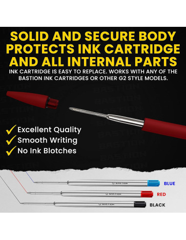 Bolígrafo BASTION Slim de Lujo Aluminio Rojo Punta Fina
