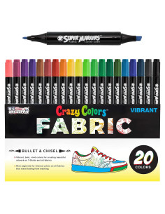 Juego de Marcadores de Tela U.S. Art Supply 20 Colores Doble Punta