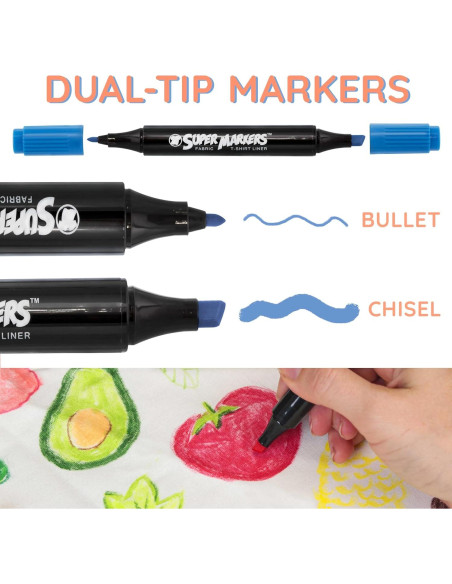 Juego de Marcadores de Tela U.S. Art Supply 20 Colores Doble Punta Juego de Marcadores de Tela U.S. Art Supply 20 Colores Doble Punta