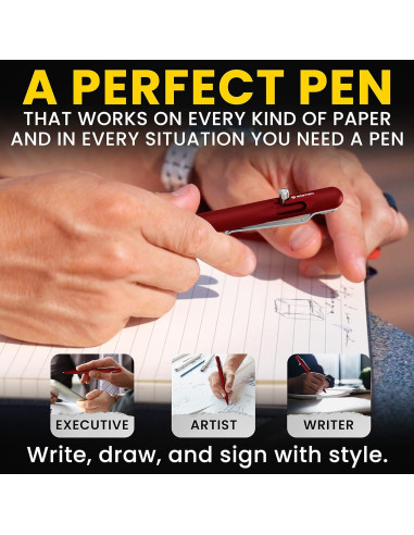 Bolígrafo BASTION Slim de Lujo Aluminio Rojo Punta Fina