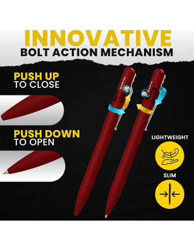 Bolígrafo BASTION Slim de Lujo Aluminio Rojo Punta Fina