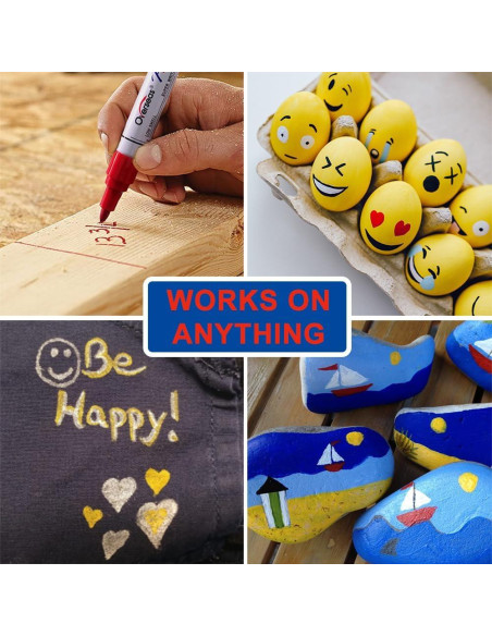 Marcadores de Pintura Permanentes Overseas, 6 Colores, 2mm